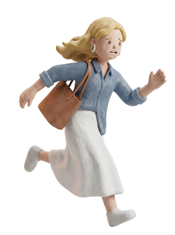 Clay resident dashing off with her bag